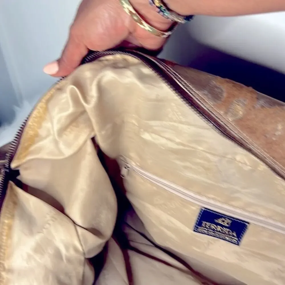 Terrida Tangaroa Venezia Animal Print Leather Travel Duffle Weekend Bag - Picture 8 of 16